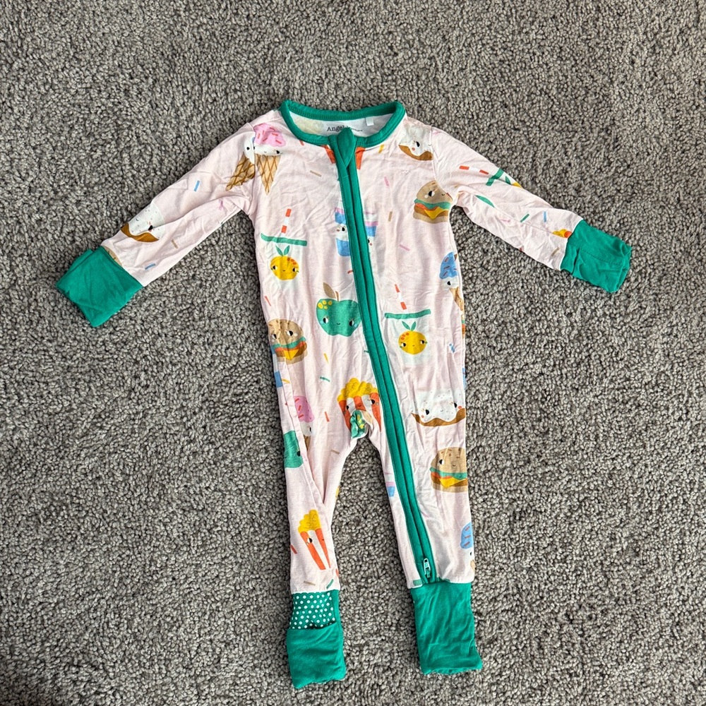 Angel Dear Pink and Green Kids Footie